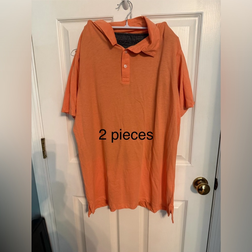 Old Navy Set of Men’s Orange Polo Shirt in Men’s Tall and Shorts in Men’s Large